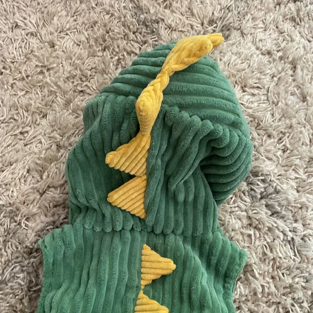 Going Wild Green Dinosaur Costume Vest‎ Zip Up Toddler 12M Rawr Zipper Pull
